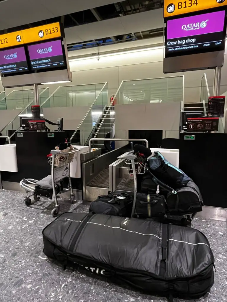 Sports equipment at the airport