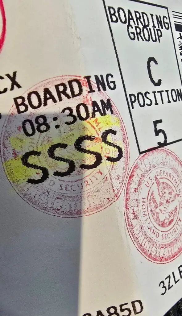 ssss on a boarding pass