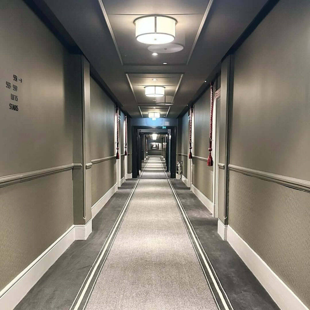 Hotel room corridor